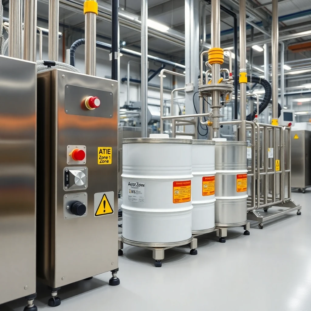 ATEX Zone 1 Drum Filling Line for German Chemical Manufacturer - flow view