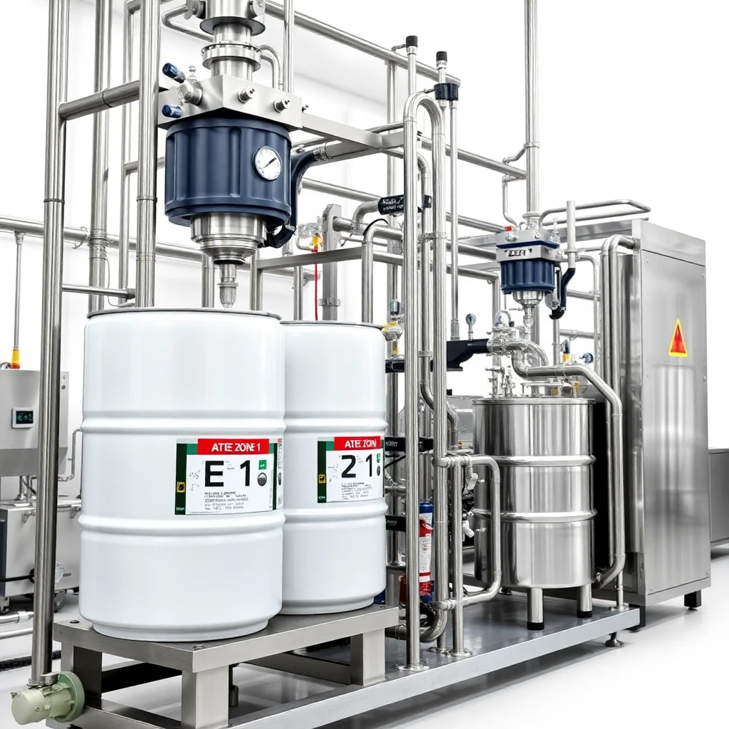 ATEX Zone 1 Drum Filling Line for German Chemical Manufacturer - side view