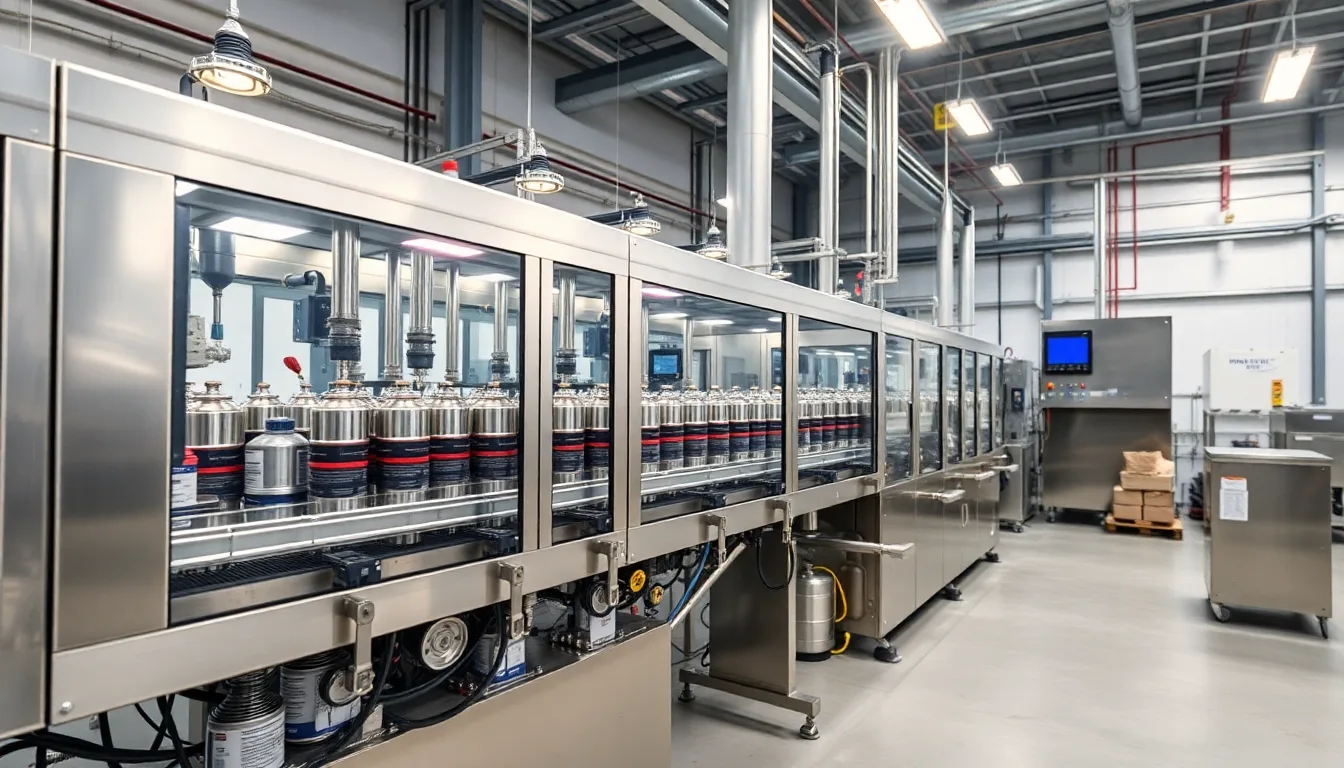 Aerosol Paint Filling Machine Side View