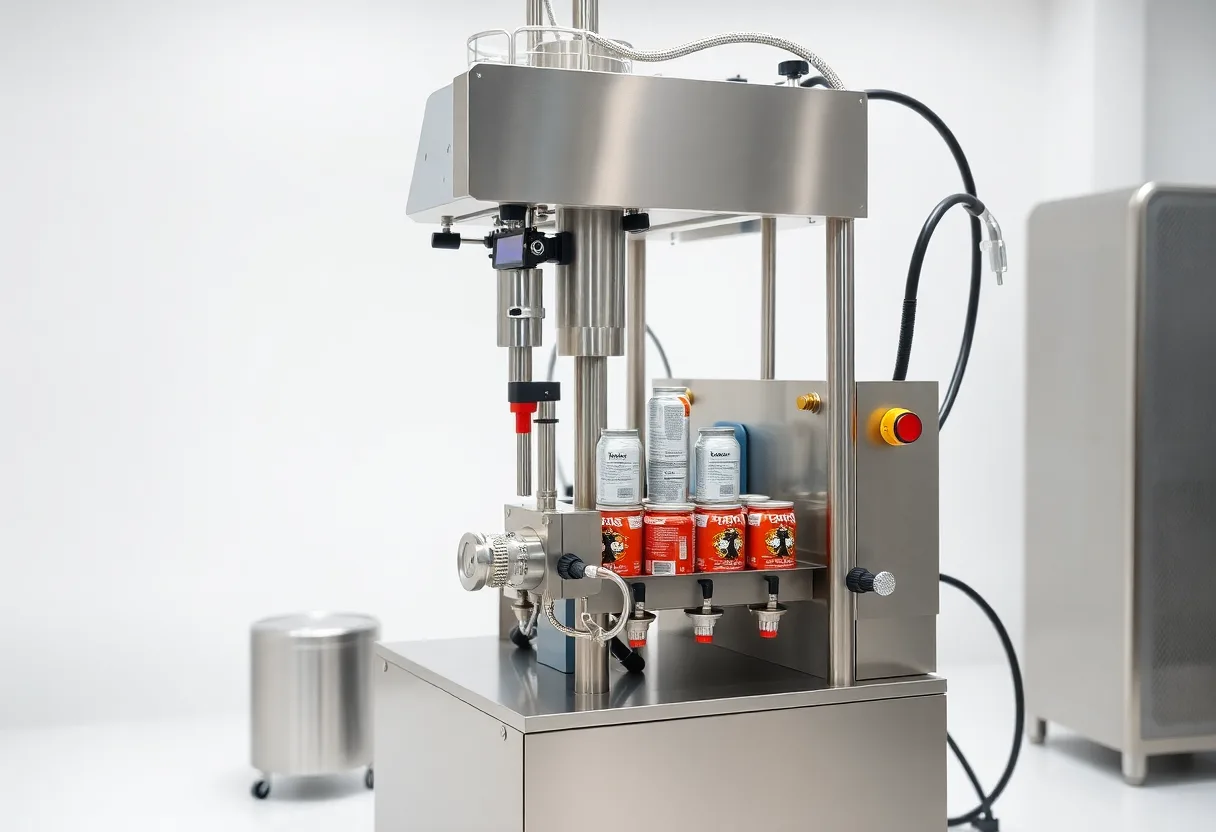 Halbautomatische Aerosolabfüllmaschine generated realistic equipment image