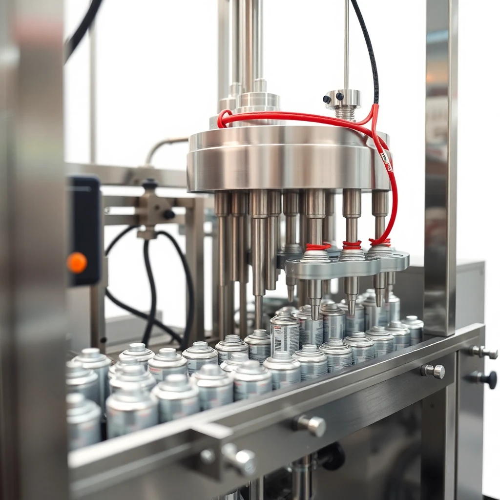 Spray Can Filling Machine solution reference for Japan application - detail view