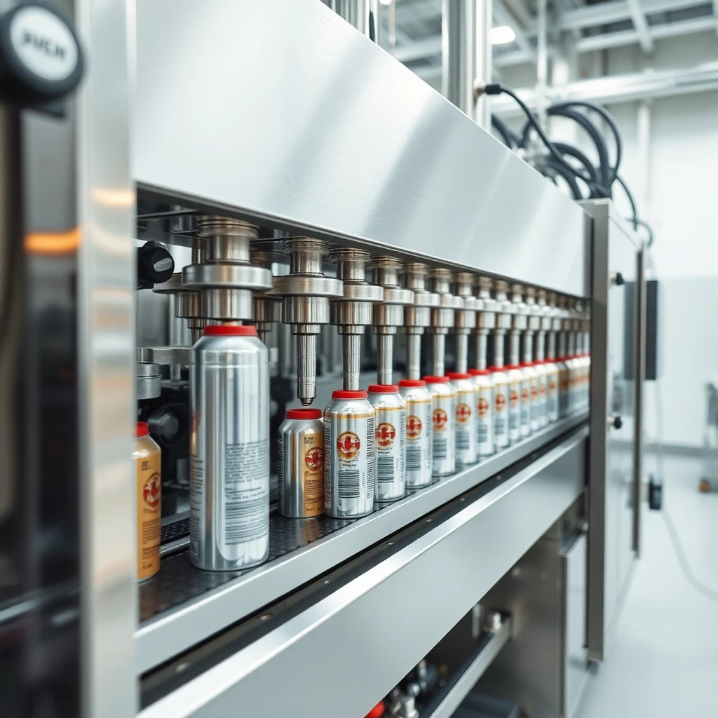 Spray Can Filling Machine solution reference for Japan application - side view