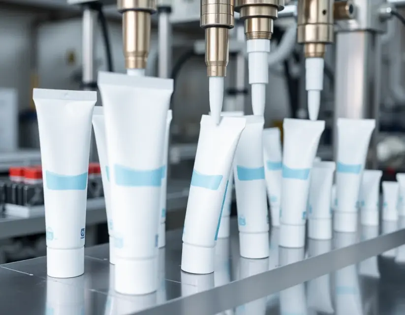 Tube Filling Sealing Machine Production Scene