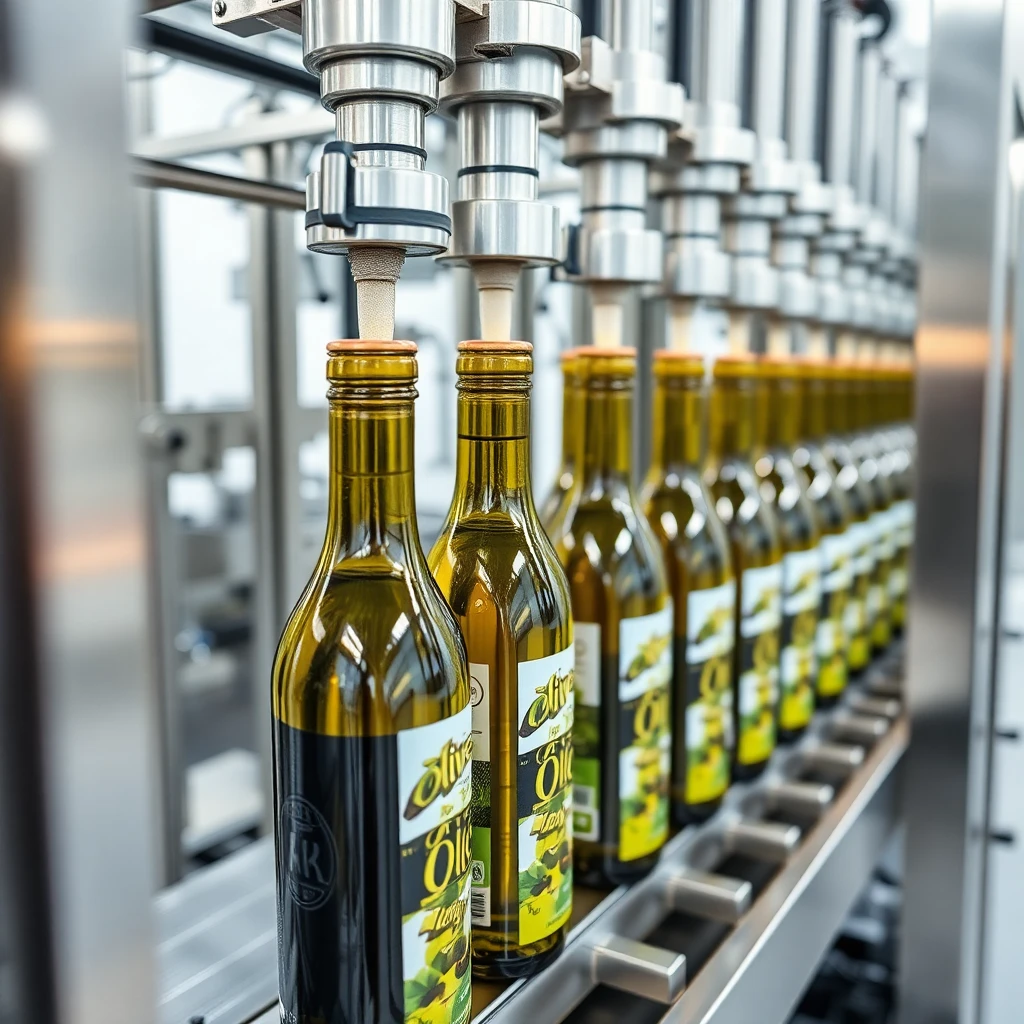 Olive Oil Filling Machine Italy Greece PDO — Kalamata PGI Certified Line - side view