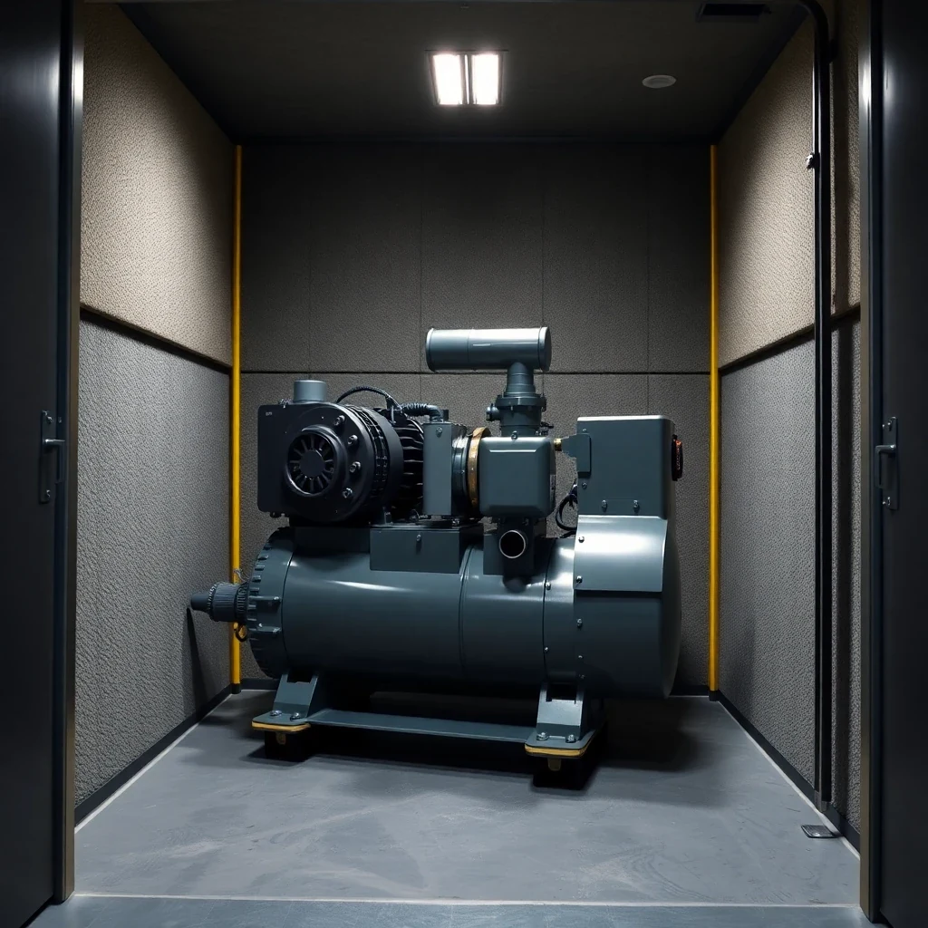 Air Compressor Acoustic Enclosure – interior view