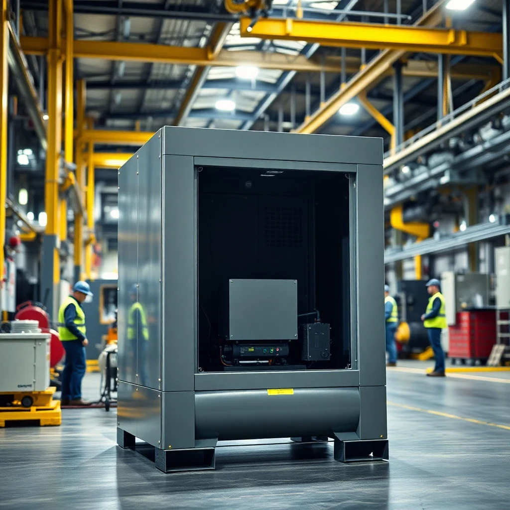 Air Compressor Acoustic Enclosure – in-use scene