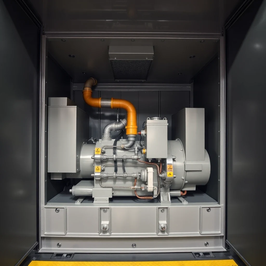 Generator acoustic enclosure interior for data center backup power areas