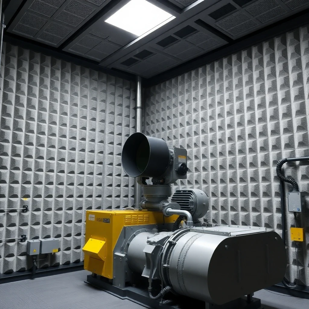 Soundproof chamber interior for equipment noise testing