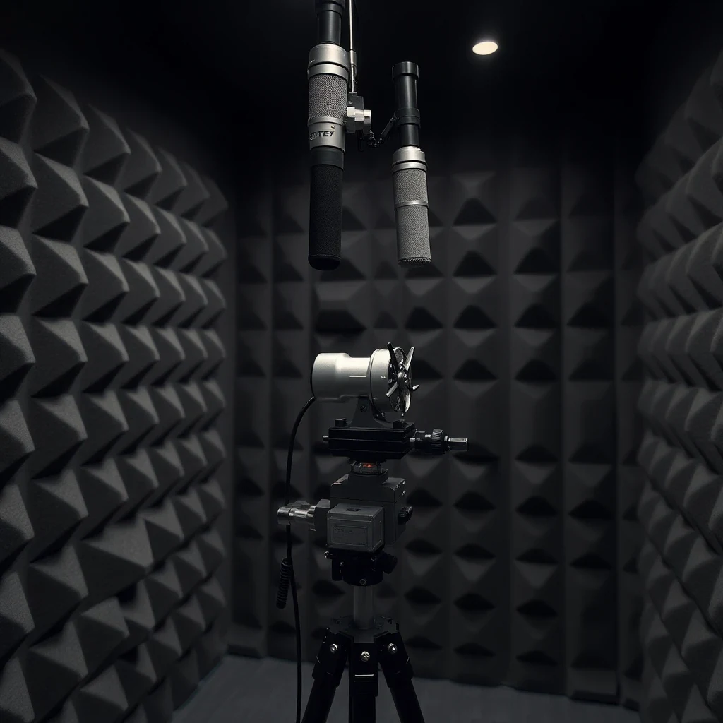 Acoustic test chamber interior for measurement projects