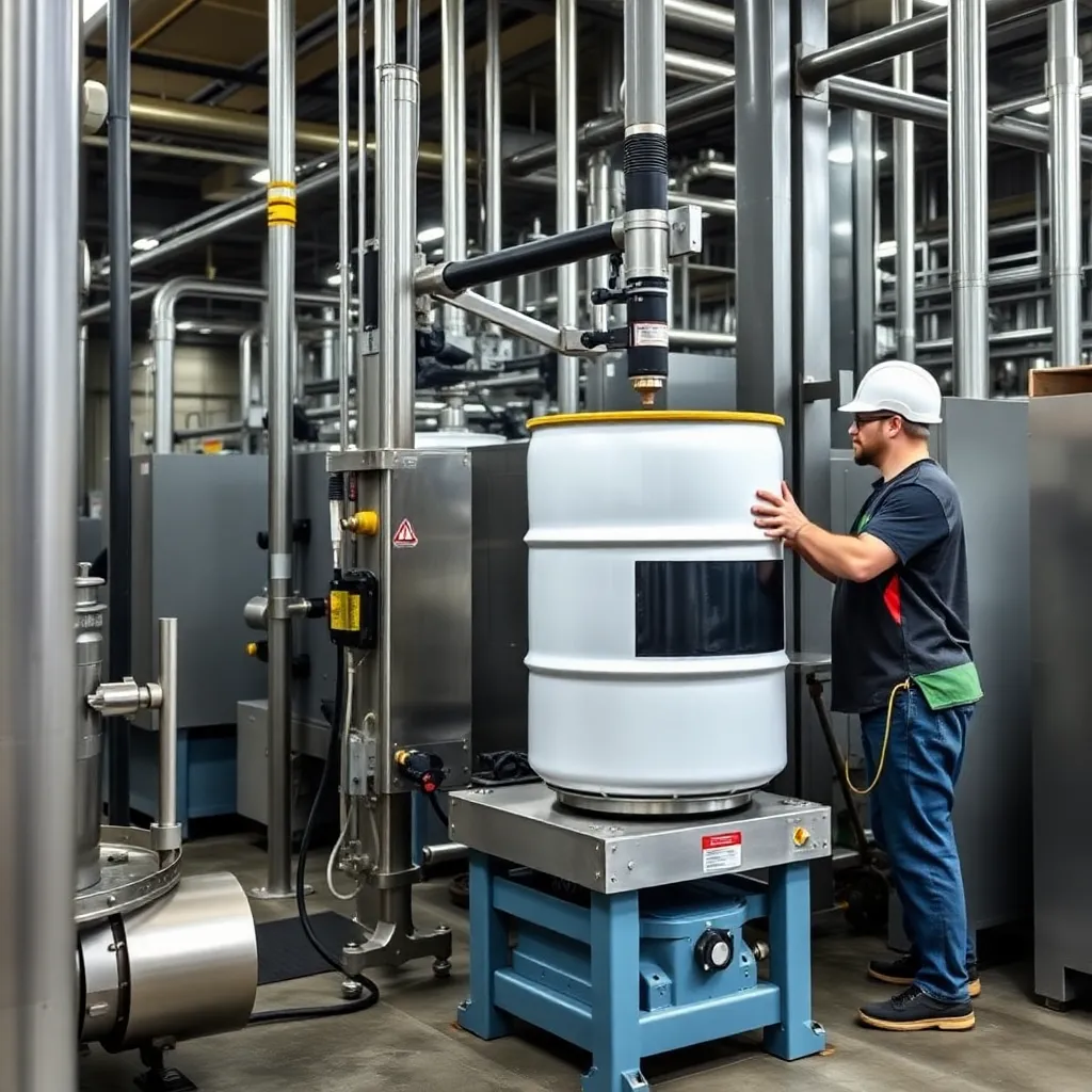 Semi Automatic Drum Filling Machine scene