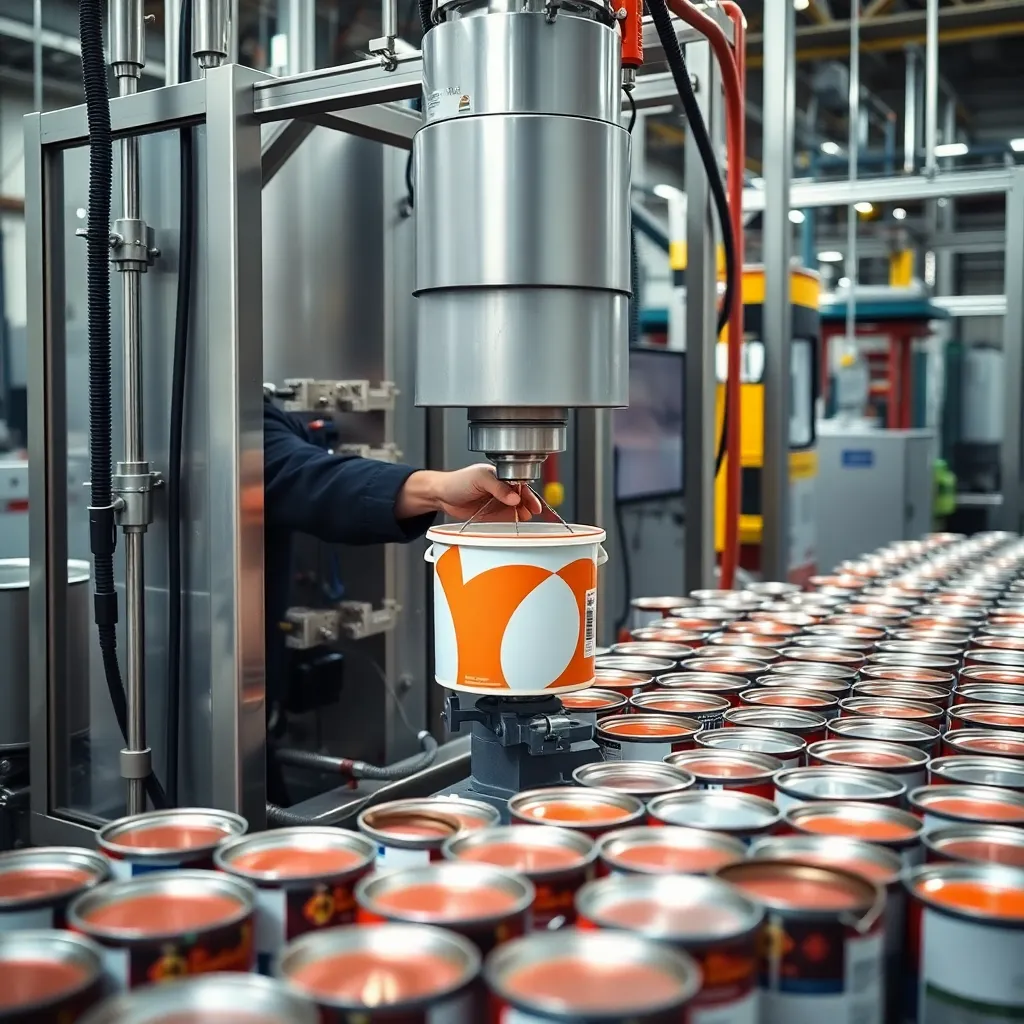 Semi Automatic Paint Filling Machine scene