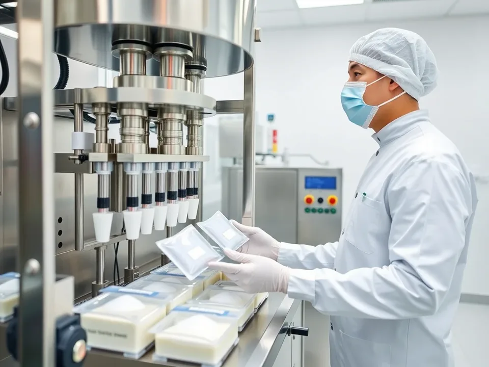 Pharmaceutical Powder Filling Machine in operation