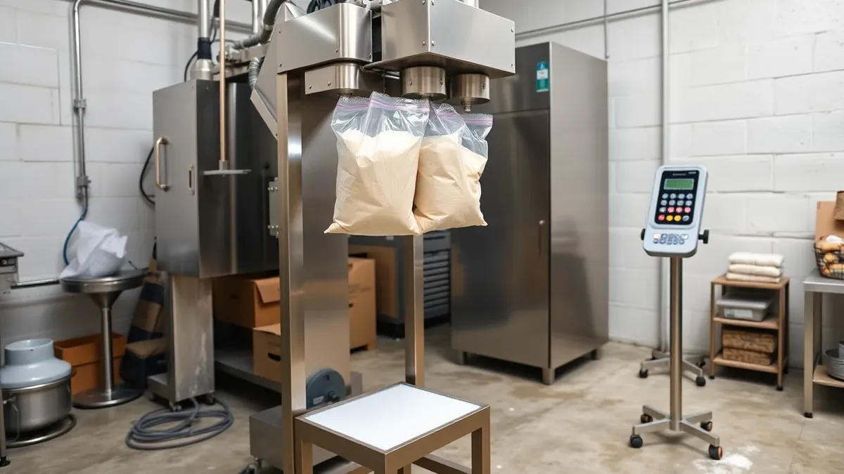 Semi-Automatic Powder Filling Machine full side view