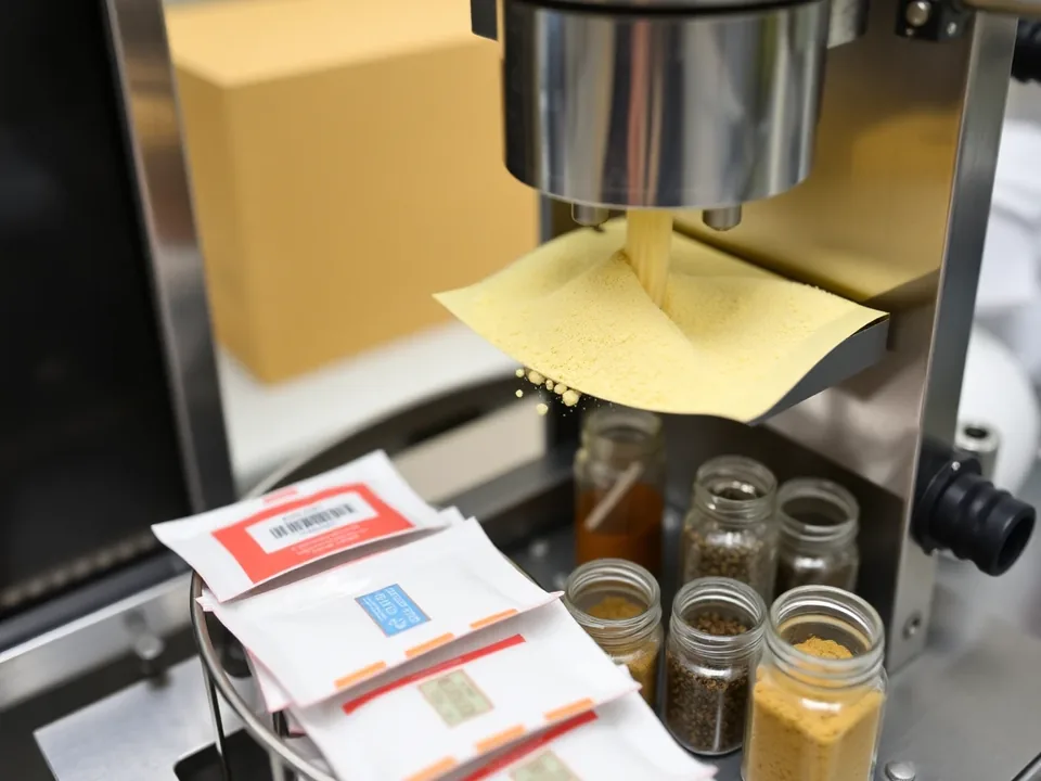 Small Powder Filling Machine in operation