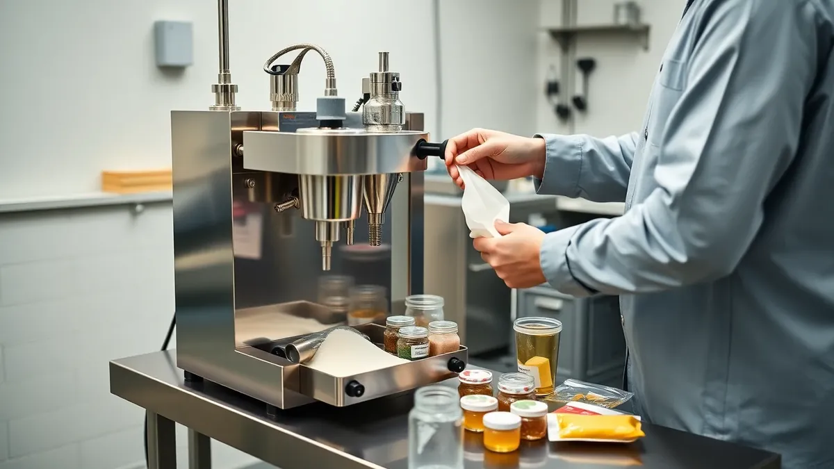 Small Powder Filling Machine full side view