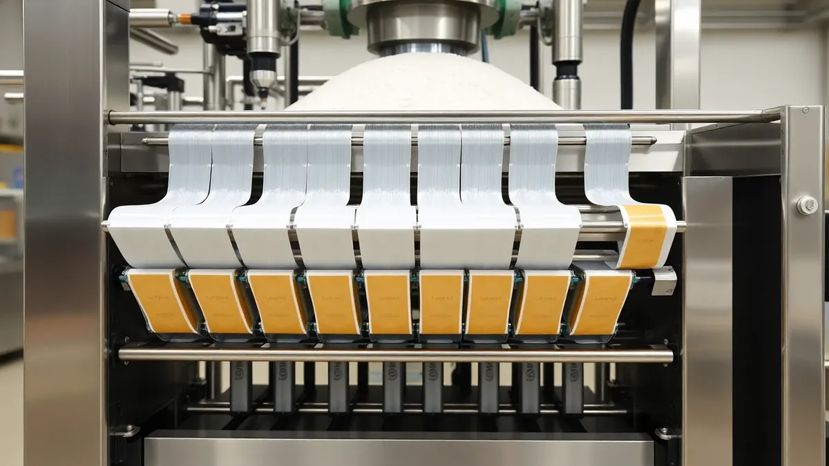 Stick Pack Filling Machine full side view