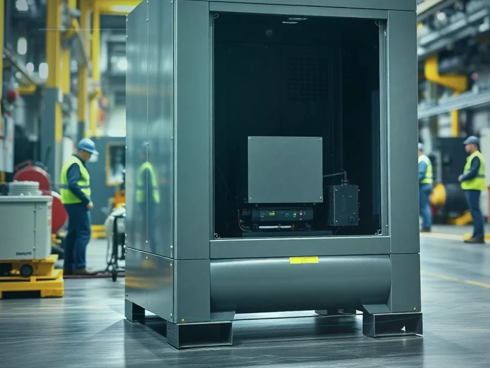 Acoustic Enclosure For Compressor application case for Air Compressor Soundproof Enclosure - site image
