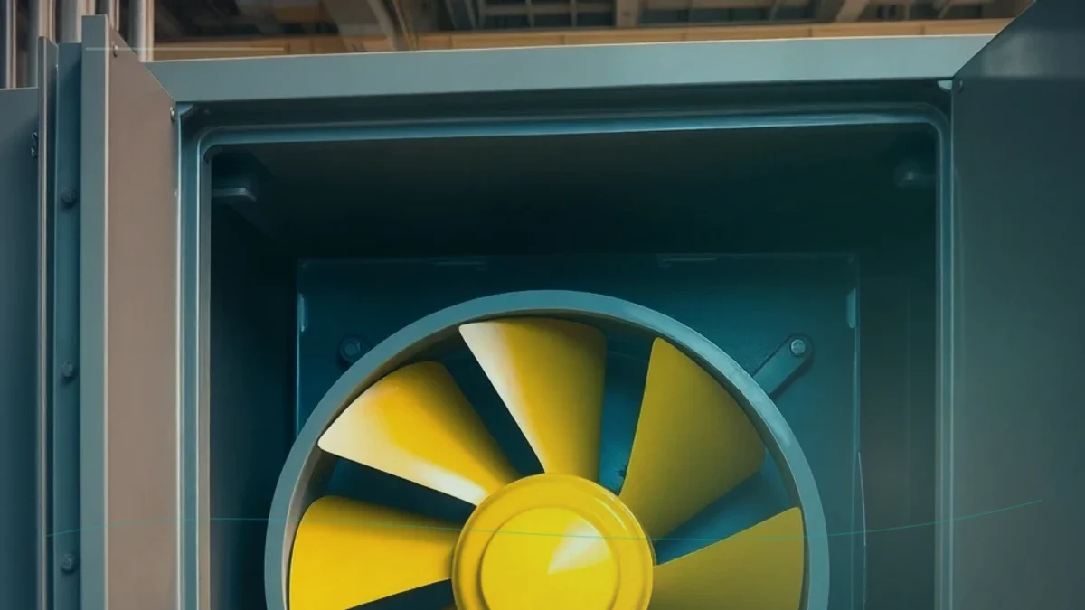 Fan and blower acoustic enclosure with ventilation opening